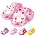 Baby Girls Soft Shoes Flat First Walkers Bowknot Strawberry Floral Print Princess Sandals 0-12M. 