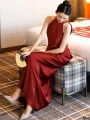 High-end red new bride wedding banquet Chinese style toast dress wedding dress 2023 long morning dress. 