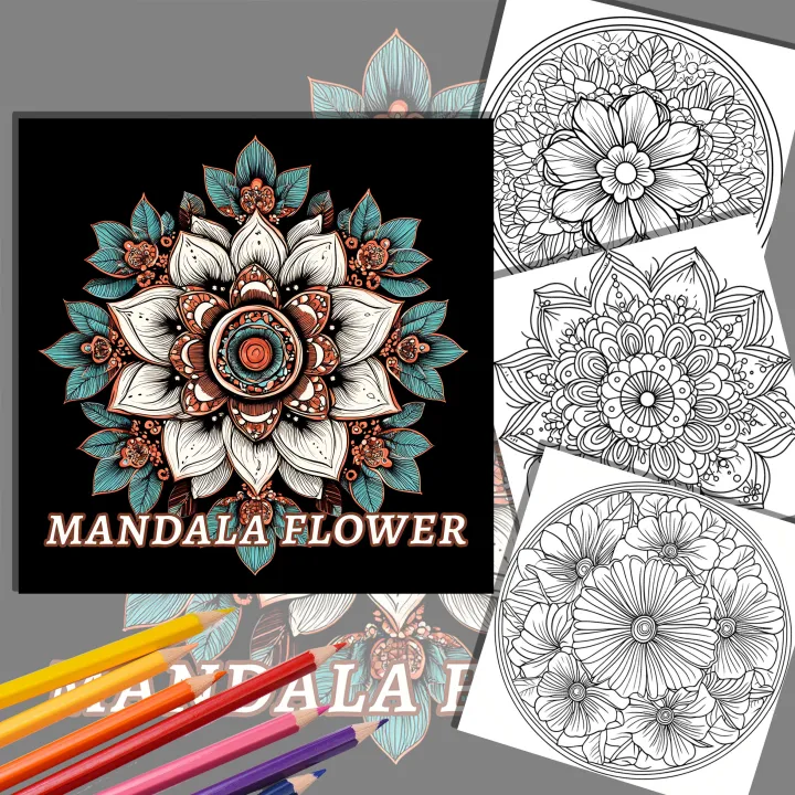 2pcs%20Art%20Coloring%20Book%2024%20Page%20Mandala%20Flowers%20Book%20SIMPLE%20BOLD%20Relieve%20Stress%20Kill%20Time%20Graffiti%20Painting%20Drawing%20-%20Image%203
