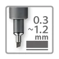 STAEDTLER® Pigment Liner 308 C2-9 Calligraphy - Permanent Black pen. 
