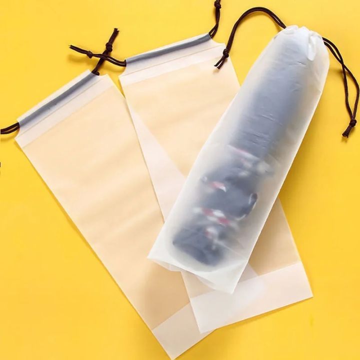 [HOT] 5Pcs Umbrella Storage Bag Translucent Plastic Bag Waterproof Multifunction Reusable Drawstring Home Supplies