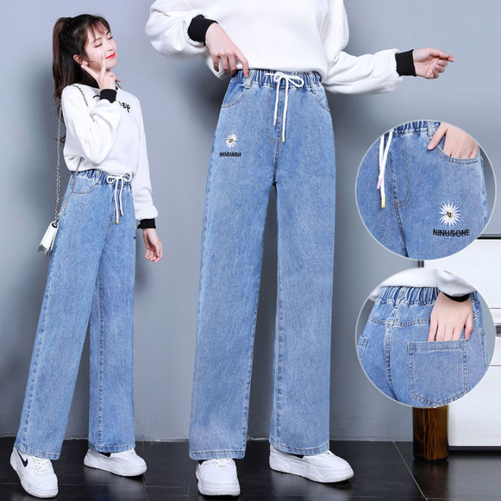 Spring%20New%20Wide-Leg%20Jeans%20for%20Junior%20and%20Senior%20High%20School%20Girls%2012%20Years%20Old%2018%20Korean%20Style%20Loose%20All-Match%20High%20Waist%20Straight%20Pants%20-%20Image%204
