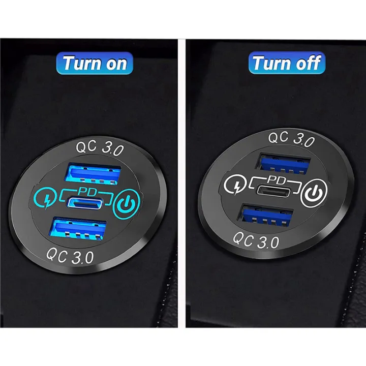 3X%20QC%203.0%20PD3.0%20Triple%20USB%20Car%20Charger%2012V%2024V%2060W%20USB-C%20Multiple%20Fast%20Charger%20with%20Switch%20for%20Boat,%20Truck,%20Motorcycle%20-%20Image%202