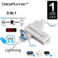 DataRunner OTG Drive 3 IN 1 USB A 3.0 Lightning Type C 32GB 64GB 128GB USB Pen Flash Memory Drive. 