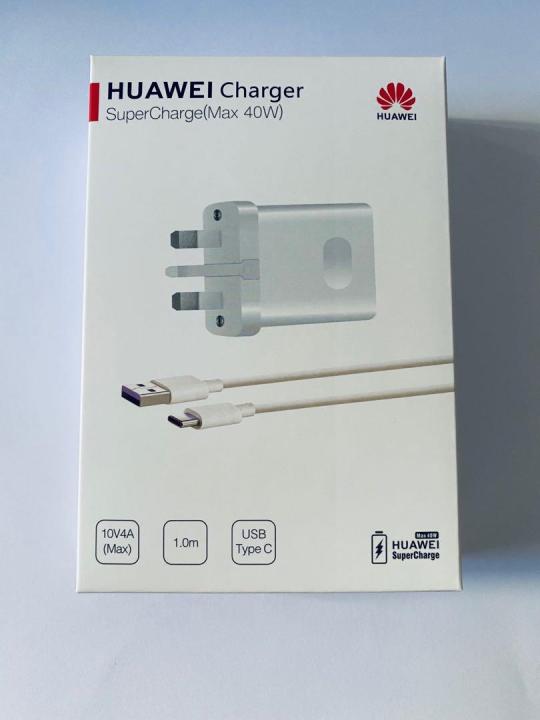 Official Huawei SuperCharge USB-C Charger, Max 40 W, Mains Powered USB-C Super Fast Phone Charger for Huawei Smartphones and Devices 100 % Genuine (06 Months Official Warrenty)