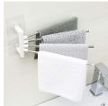 Self Adhesive Stainless Steel 4 Bar Towel Rack for Bathroom |Towel Holder for Kitchen |Towel Hanger Stand for Wash Basin. 