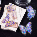 30PCS Dream Dance Sticker Pack: Sky Realm Retro Butterfly Hand Account Guka Flowing Hemp PET 3D Laser Gold Collage. 