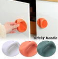 1/6Pcs Sticky Door Handle Non-marking Self-adhesive Round Door Handle Plastic Cupboard Drawer Wardrobe Handle For Balcony Glass Sliding. 