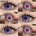 👍 UYAAI 1Pair Purple Colored Contact Lenses For Eyes Natural Yearly Makeup Fashion Purple Series Party New Style Gloss Eyes Violet. 