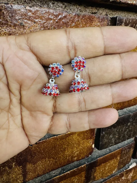 silver%20color%20small%20cute%20jimiky%20drop%20earring%20with%20multi%20and%20red,%20green,%20blue,%20maroon%20stone%20for%20women%20and%20girl%20-%20Image%203