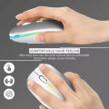 【FOOT SOFA】  Wireless Silent Mouse Bluetooth+2.4G Wireless USB Rechargeable With Power Display RGB LED Mice USB Optical Mouse For PC Laptop. 