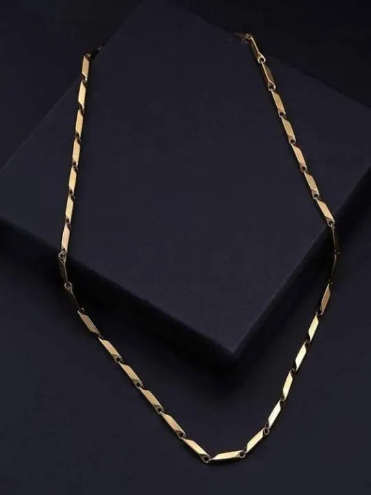 Vintage%2018K%20Yellow%20Gold%20Bamboo%20Link%20Chain%20Necklace%20For%20Men%20&%20Women%20-%20Image%202