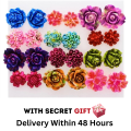 12 pairs/set Colorful Resin Rose Flower Stud Earrings for Girls Children Anti Allergic Stud Ear Jewelry for Women. 