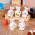 Cute Mini Rabbit Doll Figurines Miniature Ornament Cartoon Bunny Micro Landscape Decoration Crafts Car Interior Accessories Gifts SUNM. 