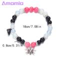 Heart-shaped Couple Bracelet Spider Heart Magnetic Couple Bracelet Colorful Beads Jewelry Gift for Halloween less Than. 
