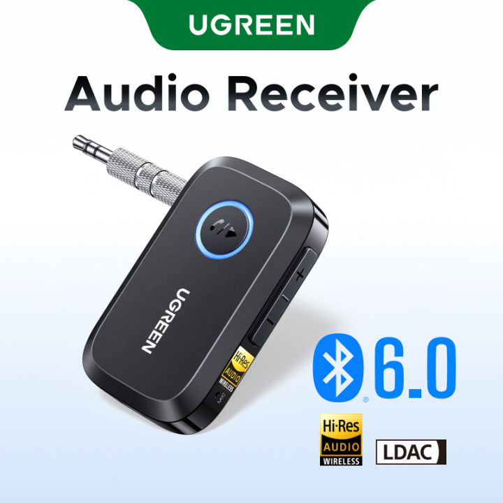 UGREEN Audio Receiver (LDAC Edition) - Car AUX Adapter with USB C & 3.5mm Port, Hi-Res Wireless Decoder Supports SBC/AAC/LDAC for Car/Home Stereo