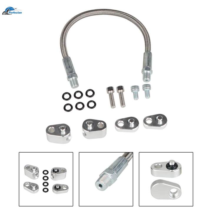 Coolant Steam Crossover Tube Steam Hole Fittings Braided Hose for LS Series Engines