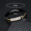 Men Bracelet Elastic Silicone Adjustable Buckle Minimalism Polishing Ornamental Decoration Allergy-free Trendy Men Stainless Steel Bracelet Jewelry Accessory. 
