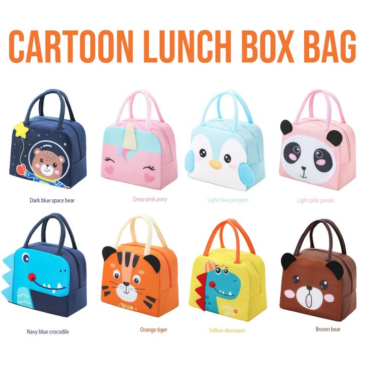 Cartoon Lunch Bag 3D Lunch Box Bag Insulated Thermal Lunch Box Women Girl Kids Children Picnic Bags Milk Bottle Bento Bag