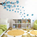 New Style Blue Plum Wall Sticker Art Decals Living Room Sofa Bedroom Wall Background Decorations Plum Blossom Stickers Wallpaper. 