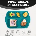 Divided Plates with Dividers, 4 Divided Children's Plates with Dividers, 5 Compartments, Reusable Dinner Plates, Children's Plates Divided for Adults Children (4 Dark Colours). 
