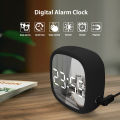 Travel Alarm Clock Digital LEDs Clock Voice Control Adjustable Brightness Auto Dimming USB & Batt-erys Operated Wall-hanging Table Mirror Clock. 