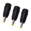 3X Yellow Tip 4.0X1.7 mm Male Plug to 5.5X2.1mm Female Jack DC Power Connector Black. 