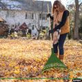 Ekel Broom Plastic, Garden Broom Plastic, Adult Rake with Hardwood Handle, Durable Plastic Head to Sweep Leaves in Lawn and Tidying Up The Garden. 