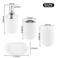4 Pcs Plastic Bathroom Accessory Set,Bath Toilet Brush Accessories Set with Toothbrush Holder,Toothbrush Cup. 