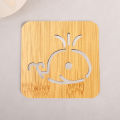 【Miga Plaza】9*9CM Wooden Cartoon Insulation Anti-heat Pad Table Mat Non-slip Pot Mat Creative Cute Bowl Tea Coaster Placemat. 