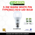 Green Electric 5.5w Warm White Pin Type(B22) Eco LED Bulb | Green Electric Warranty. 