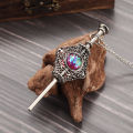 Fashion Wand and Sorcerer||||'s Stone Pendant Necklace Ladies Magic Costume Pendant Wizard World Magic Apprenticeship School Gift. 