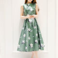bellylady Women Summer Dress Sleeveless Round Neck A-line Skirt Elegant High Waist Casual Long Dress. 