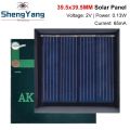 2V 65mA 0.13W Solar Panel Epoxy Polycrystalline DIY Toy Solar Light Battery Power Charge Module 39.5*39.5MM Mini Solar Cell. 