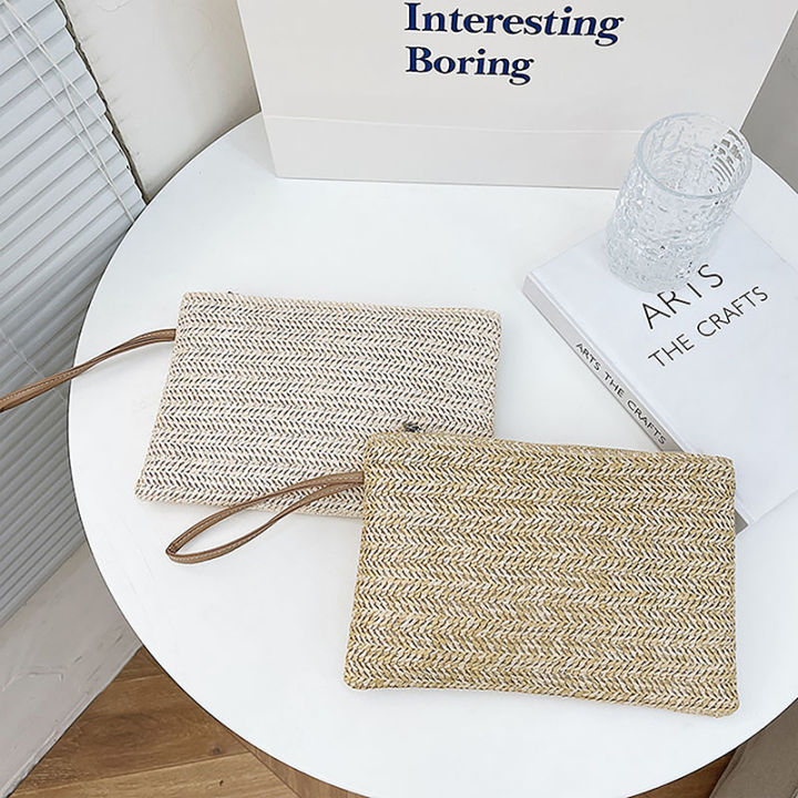 Weaving%20Bag%20Fashion%20Ladies%20Wristlet%20Clutch%20Women%20Daily%20Money%20%20Clutch%20Solid%20Straw%20Woven%20Coin%20Purse%20Beach%20Wallet%20Card%20Holder%20Lonni%20-%20Image%204