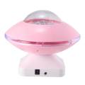 Aurora UFO Projector LED Night Light with Built-in Stereo Speakers LED Ceiling Projector for Children - Connects with 3.5mm Audio Device Pink. 