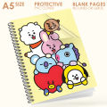 BTS Spiral Notebook A5 – BT21 Stack on Yellow | 100 Pages | Fun BTS K-pop Design. 