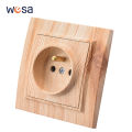 WESA Wood Power Socket 16A EU Standard Electrical Outlet Standard Ground Wall Socket Embedded Plug Retardant Plastic Panel. 