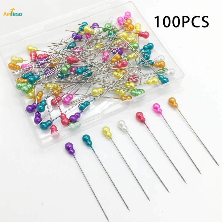 100Pcs%20Colorful%20Pearl%20Head%20Straight%20Pins%20Sewing%20Pins%20for%20Dressmaking%20Craft%20-%20Image%205