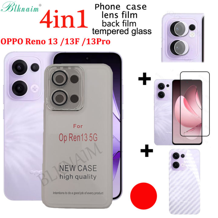 BLKNAIM%20(4-in-1)%20NEW%20For%20OPPO%20Reno%2013%205G%2013F%2013Pro%20Case%20Mirror%20protector%20Mobile%20Phone%20case%20and%20Tempered%20glass%20for%20OPPO%20Reno%2013F%20Carbon%20Fiber%20Back%20Film%20and%20Lens%20Film%20-%20Image%202