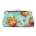 New Women Flower Printed Coin Wallet Handbag Canvas Coin Purses Money Card Holder Wallet Pouch Lipstick Earphone Key Bags. 