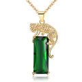 【ALLGOOD】Fashion Panther Inlaid Green Crystal Pendant Necklace Exquisite Women's Necklace Party Jewelry Accessories Personalized Gifts. 