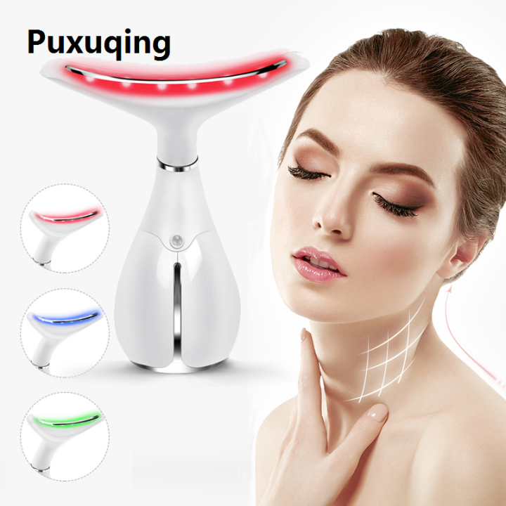Puxuqing 309 Ms. W Anti wrinkle Face Neck Massager High Frequency Acoustic Vibration Thermal Chin Dust Remover Acne Treatment