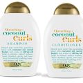 OGX Quenching + Coconut Curls Shampoo & Conditioner Combo  Hydrating & Nourishing Curly Hair with Coconut Oil, Citrus Oil & Honey, Paraben-Free, Sulfate-Free 770 ml. 