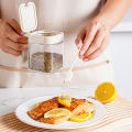 Glass seasoning box kitchen seasoning bottle flip spoon seasoning bottle light seasoning jar box combination set. 