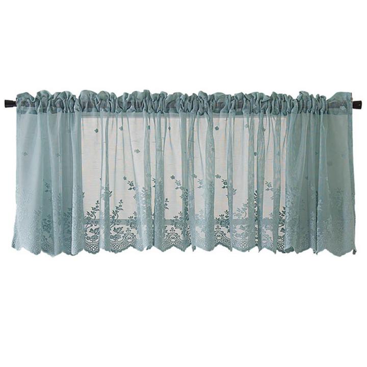 Balcony Curtain Lace Flower Embroideried Short Curtain