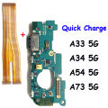 For Samsung A33 5G A34 5G A54 5G A73 USB Charging Port Mic Microphone Connector Main Motherboard LCD Flex Cable Replacement Part. 