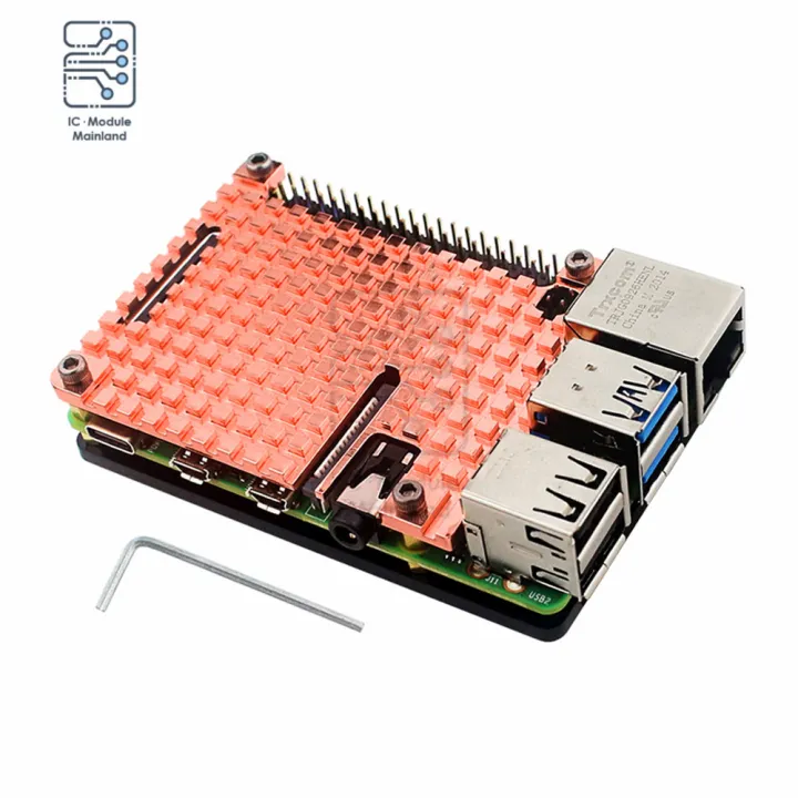 Copper Raspberry Pi Case Raspberry Pi 4 Pure Copper Heatsink Protection Passive Cooling ...