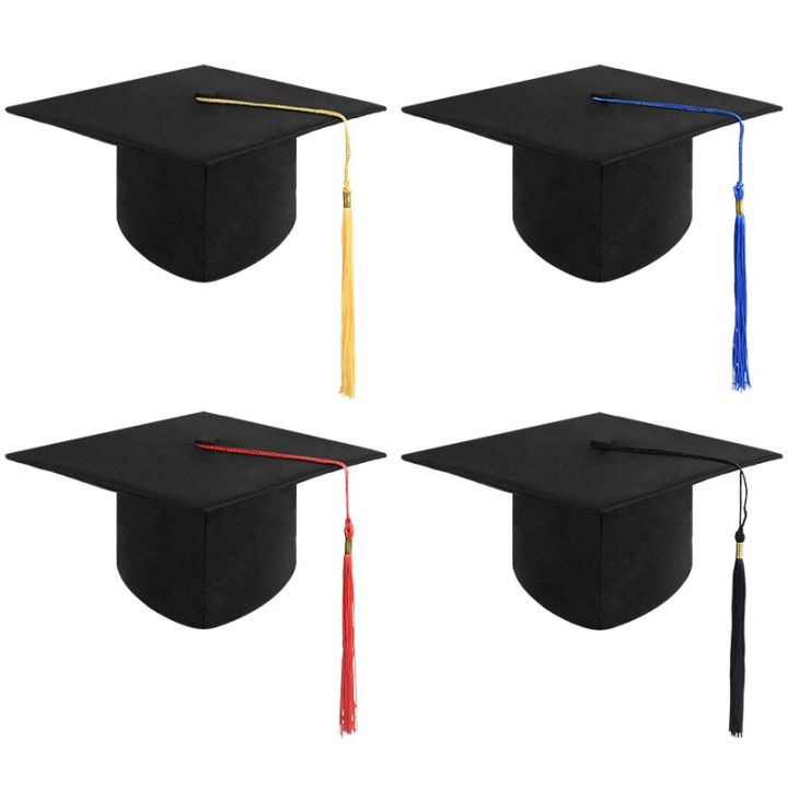Black Adult Bachelor Caps Graduation Hat for Student 2023 ...