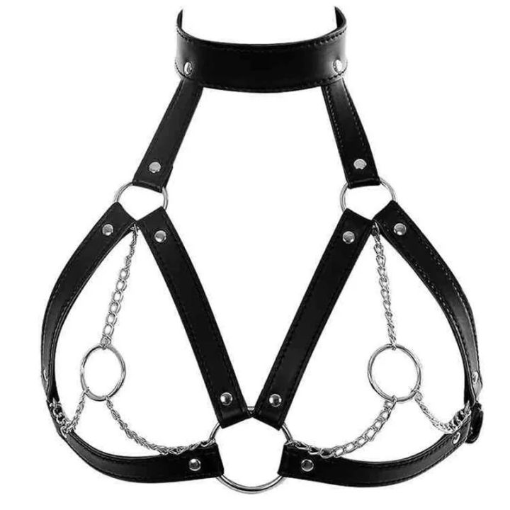 18+%20Women%20Sexy%20Body%20Harness%20Belt%20Sex%20toy%20straps%20Bdsm%20Bondage%20Lingerie%20Chest%20Harness%20Leather%20Lingerie%20Gothic%20Fetish%20Women%20Clothing%20-%20Image%202